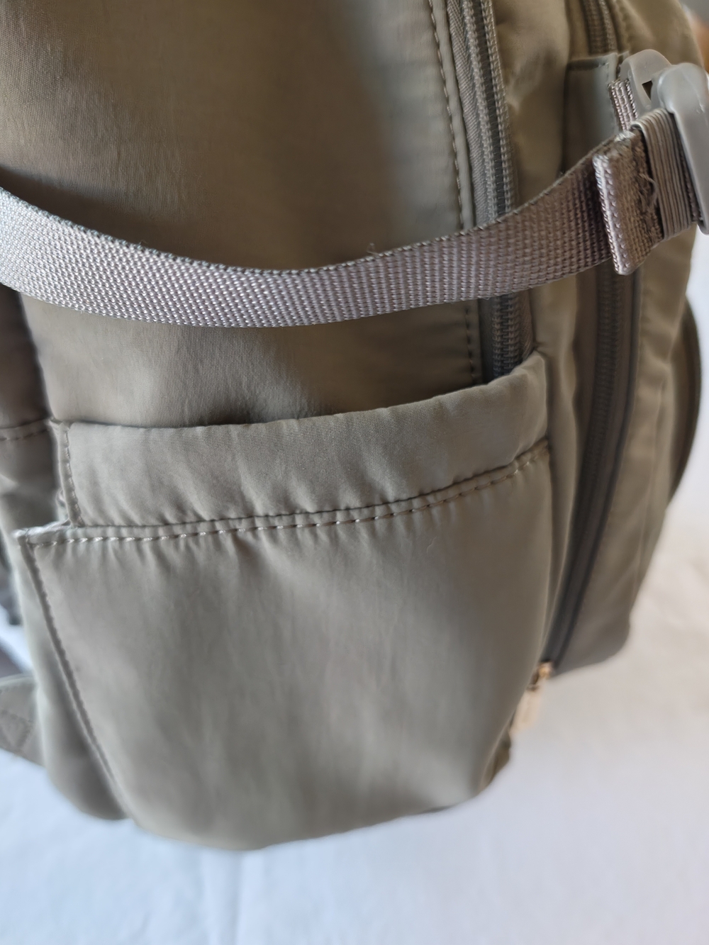 Isaac Mizrahi Taupe Backpack with Gold Hardware - Picture 4 of 13